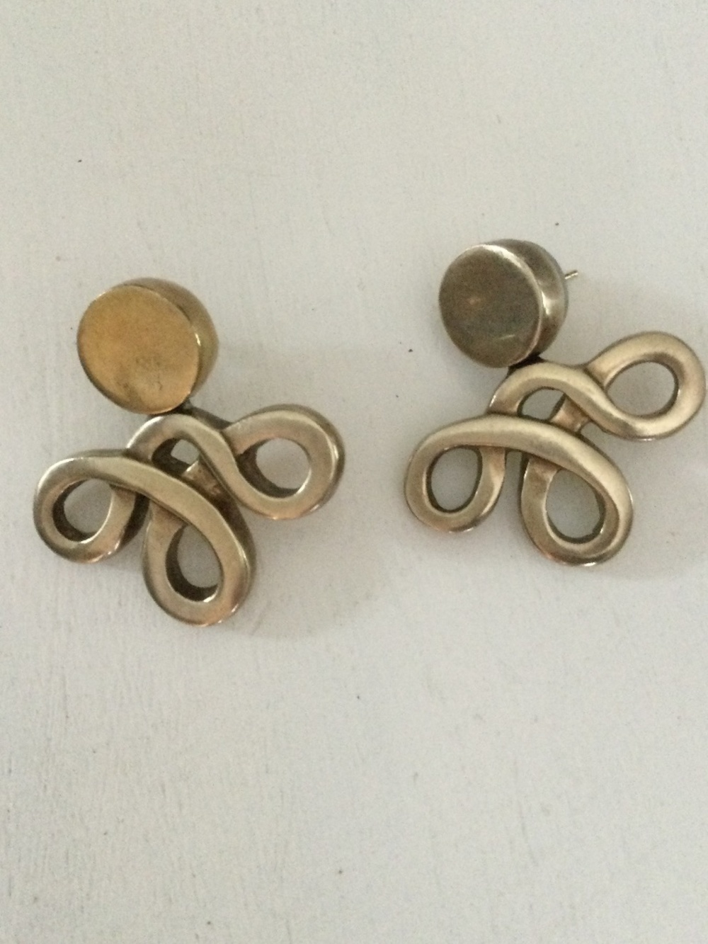 Vintage Signed Vaubel Pierced Gold Tone Earrings 1993